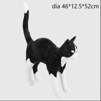 Resin Cat Table Lamp Nordic Animal Desk Light Fixture Art Decor Bedside LED