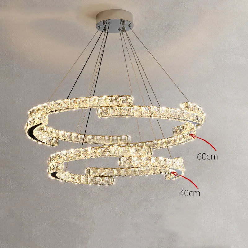 Luxury Crystals Chandelier LED Pendant Lamps - Dimmable Double Layer High-end Lights