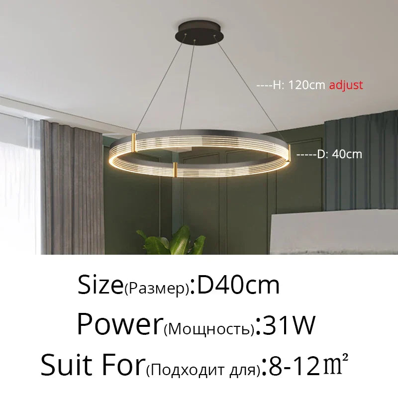 Modern Acrylic Circle Chandelier Pendant Lights for Indoor Living Room Decor