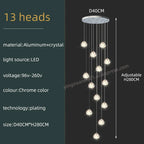 Luxury Spiral Staircase Chandelier LED Pendent Lamp for Stylish Living Room