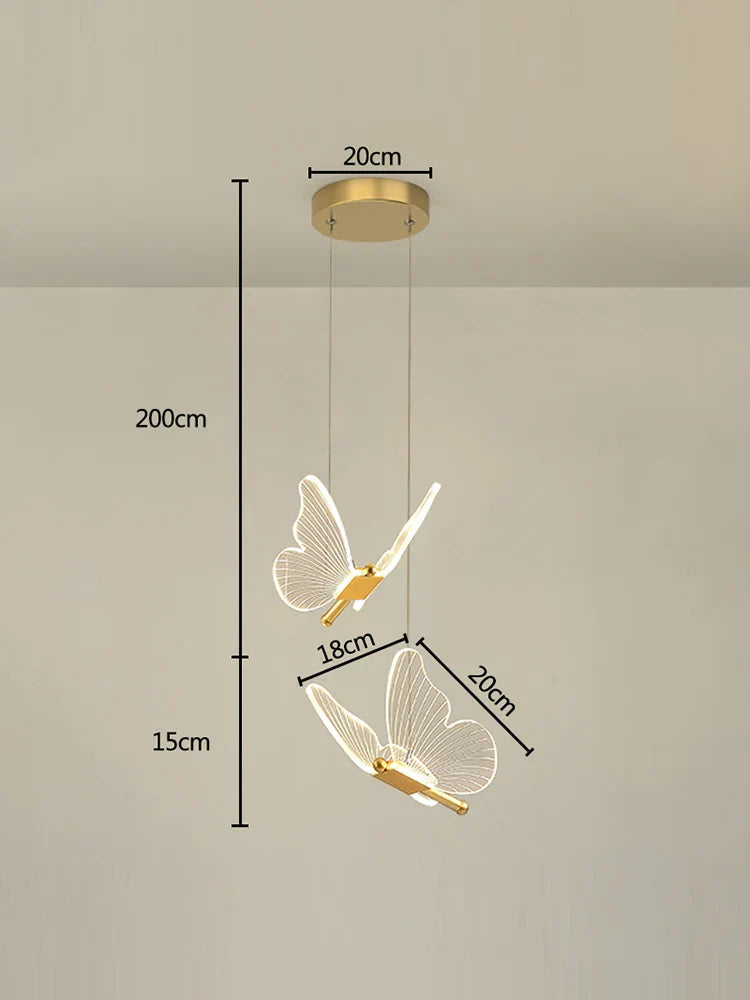 Butterfly LED Chandelier: Modern Acrylic Pendant Lighting for Home Decoration