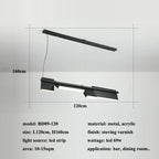 Rotatable Black LED Chandelier: Nordic Design Dining Room Decor Lighting Fixtures