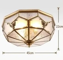 Copper Glass Ceiling Light Vintage Style E27 LED Bulb Home Décor indoor Lighting