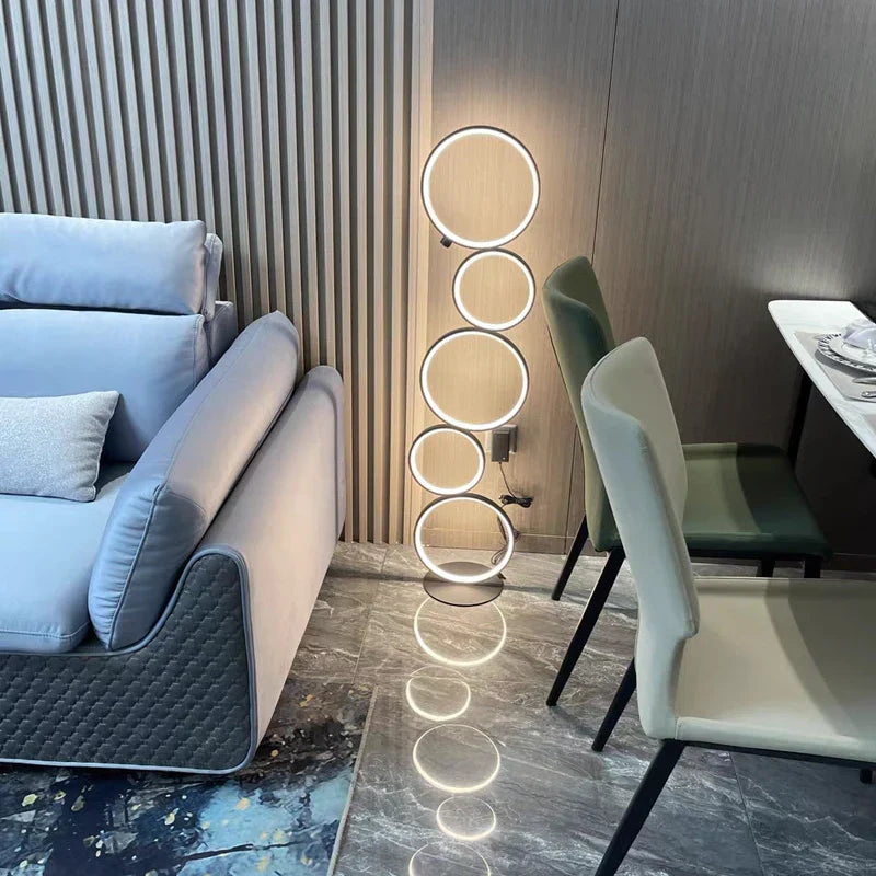 Modern LED Ring Floor Lamp for Home Living Room Decor