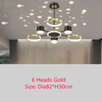 Modern Stars Chandelier Ring Light LED for Living Room Kids Room