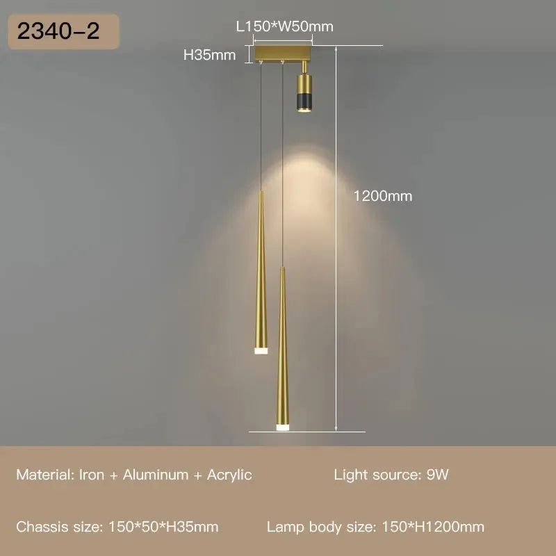Long Strip Spotlight Pendant Lamp: Modern Chandelier for Living, Dining, Bedroom, Hall Lighting