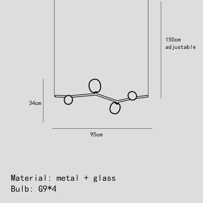 Glass Branch Chandelier: LED Home Decor Lighting for Living Room & Dining Table