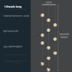 Revolving Stair LED Chandelier - Duplex Villa Hanging Lamp for High-Level Staircase