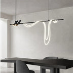 Nordic Hose LED Chandelier - Black Pendant Lamp for Dining Room