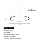 Nordic Circle Ring LED Chandelier: Minimalist Living Room Pendant Light