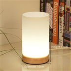 Wooden Bedside Lamp for Bedroom Nightstand - Small Desk light for Living Room