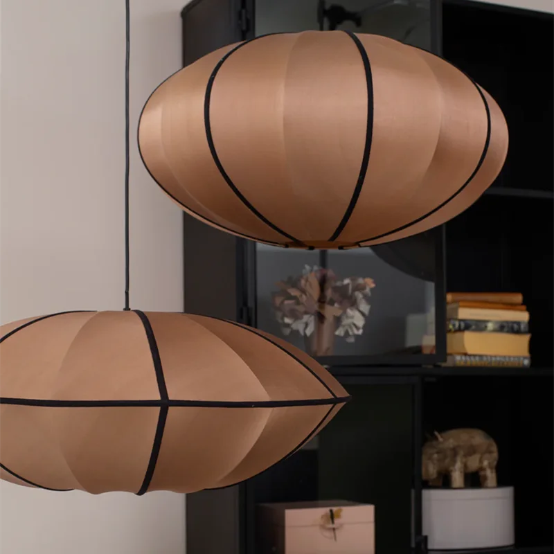 Danish Pendant Light Minimalist Lantern Ufo Lampshade Rustic Fabric Lamp