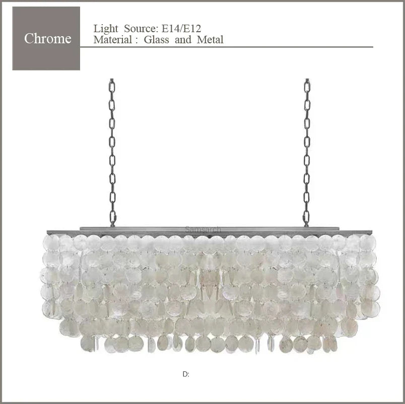 Modern Scandinavian Shell Chandelier for Dining & Living Room