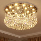 Luxury LED Round Crystal Chandelier Ceiling Light for Home Decor Living Dining Bedroom