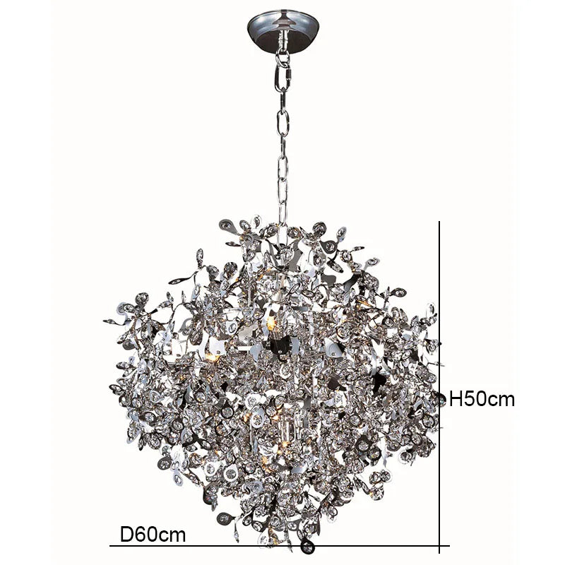 Nordic Chrome Crystal Pendant Lamp for Elegant Home Décor