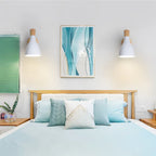 Modern Nordic Wooden Wall Lights Bedside Sconce by - White Lampshade, E27