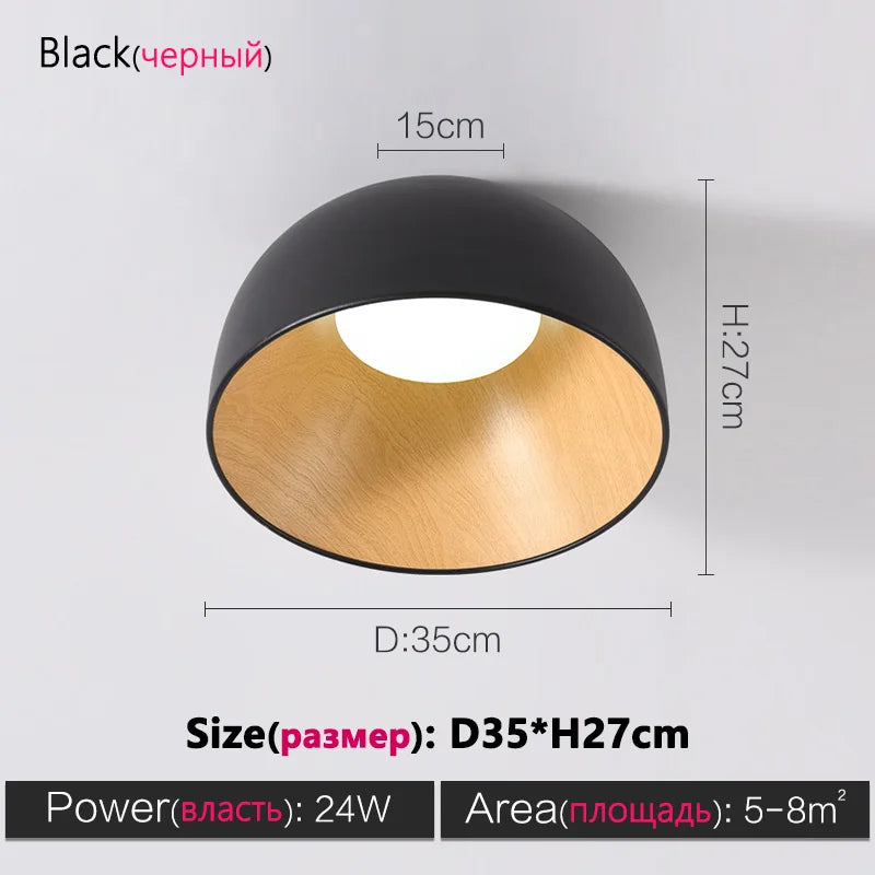 Nordic Wood Grain Ceiling Lamp for Living Room Bedroom, Minimalist Designer Art Lighting