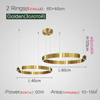 Modern Semicircle LED Chandelier Stainless Steel Lighting