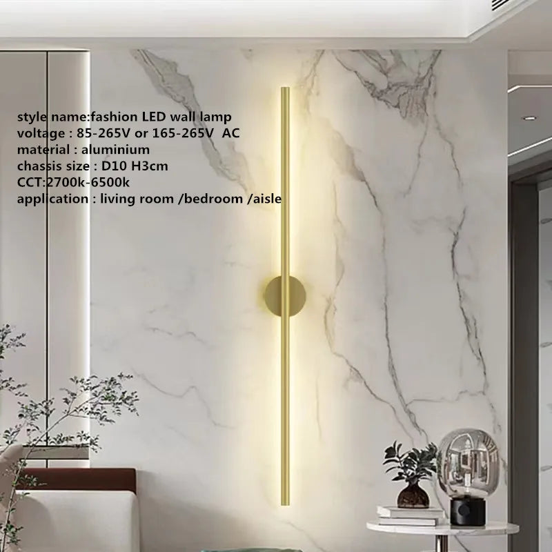 Linear Tube LED Wall Lamp for Modern Interior Decor