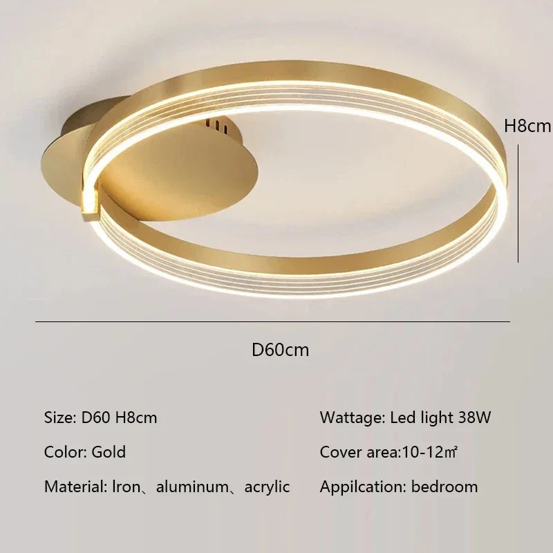 Modern Minimalism Round Ring Ceiling Lamp LED Lighting Fixture