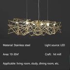 Modern LED Silver Chandelier for Dining Room & Restaurant