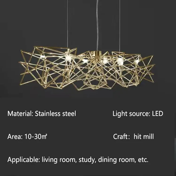 Modern LED Silver Chandelier for Dining Room & Restaurant