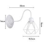 Vintage Iron Cage Wall Light Sconce E27 Loft Industrial Bedside Lampshade