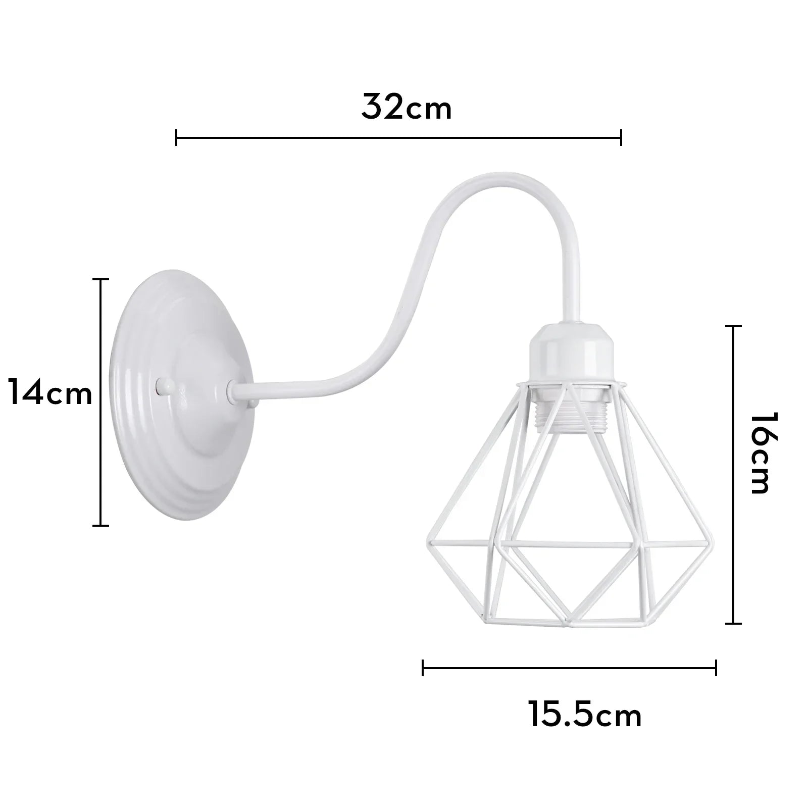 Vintage Iron Cage Wall Light Sconce E27 Loft Industrial Bedside Lampshade