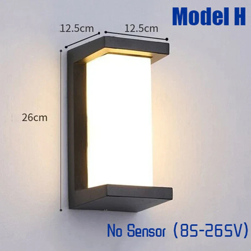 Outdoor Motion Sensor LED Wall Light Waterproof IP65 for Porch Garden Street Lighting