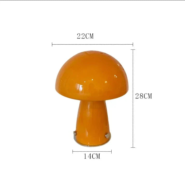 Glass Mushroom Table Lamp: Vintage Design LED Desk Night Light for Living Room