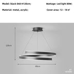 Dimmable Metal Acrylic Pendant Chandelier Lighting Fixtures