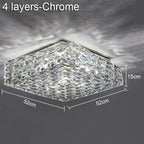 Crystal Ceiling Lamp: Modern Minimalist Indoor LED Lighting for Living Room, Dining & Bedroom