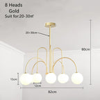 Milky Glass Ball Pendant Chandelier for Dining Living Bar Kitchen LED Lights