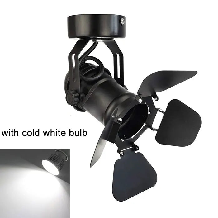 Industrial Ceiling Spotlight Lamp with Foldable Flippers for Hallway Art Light