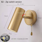 Adjustable Nordic LED Wall Lamp for Bedroom, Modern Minimalist Rotating Light