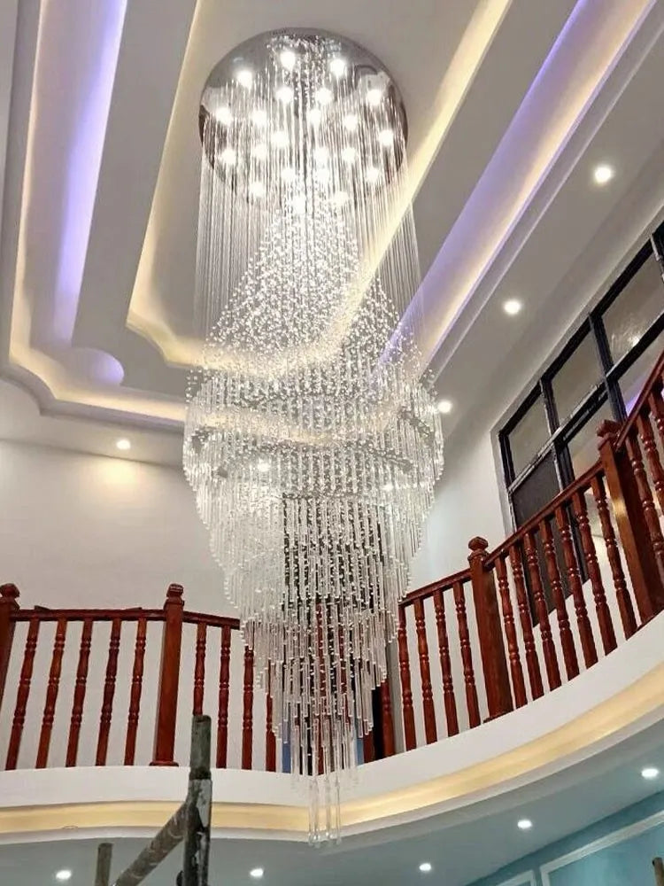 Crystal Chandelier: Modern Nordic LED Pendant Light for Kitchen Living Room Staircase