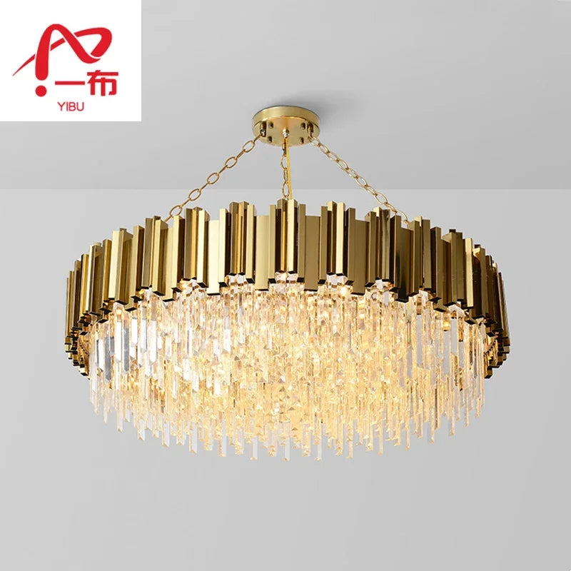 Stainless Steel Crystal Pendant Chandelier for Modern Luxury Indoor Lighting
