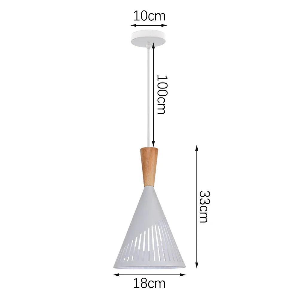 White Industrial LED E27 Pendant Light for Modern Home Kitchen Decor