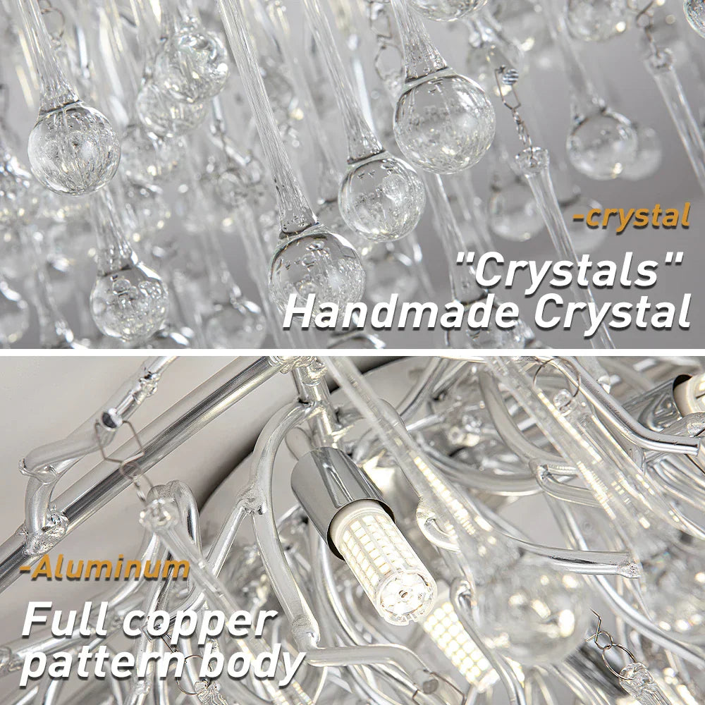 Teardrop Crystal Ceiling Chandelier - Modern Luxury Branch Crystal Chandeliers