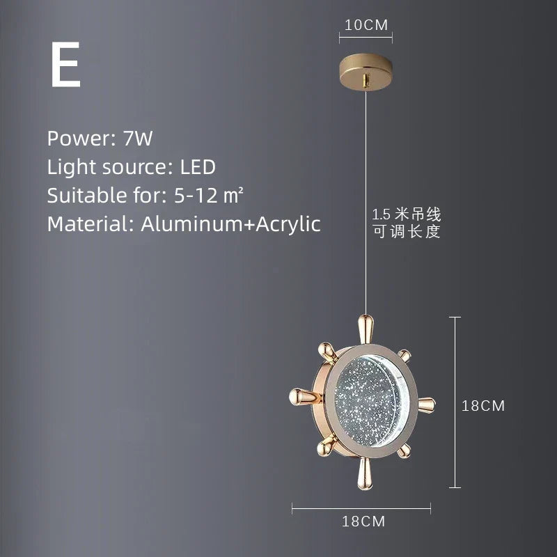 Rotatable LED Pendant Lamp for Modern Indoor Living Room Art Decor Lighting