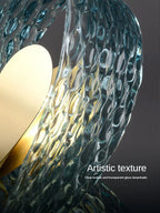 Peacock Leaf LED Ceiling Chandelier for Living Room - Modern Art Deco Blue Copper Lamp