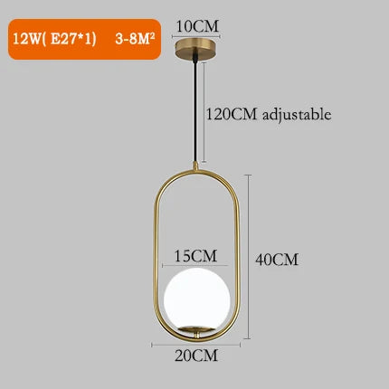 Modern Nordic Bedside Chandelier | Luxury Minimalist Bedroom Light | Single Head Pendent Lamp