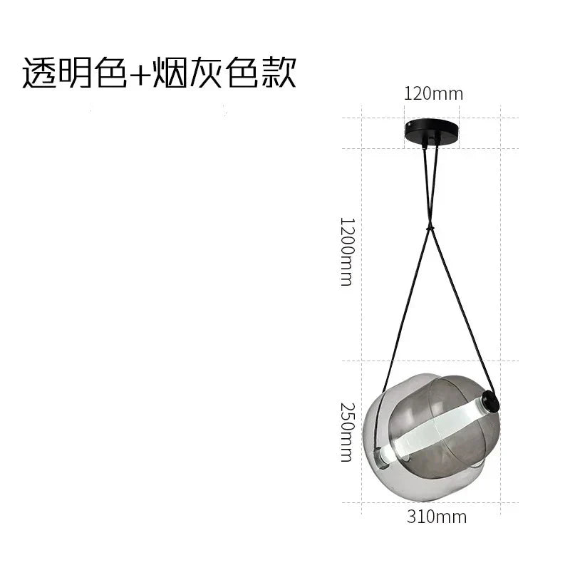 Czech Glass Capsule Pendant Light for Colorful LED Restaurant Bar Chandelier