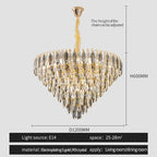 Crystal Chandelier: Elegant Small Duplex Living Room Loft Hotel Lobby Staircase Lighting