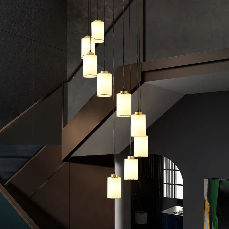 Stairwell Chandelier: Modern Spiral Design for Elegant Villa Hallway Lighting