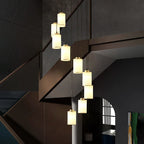 Stairwell Chandelier: Modern Spiral Design for Elegant Villa Hallway Lighting