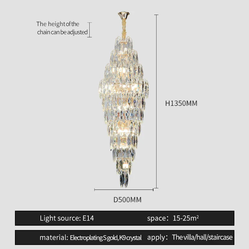 Crystal Chandelier for Luxe Modern European Villa Decor
