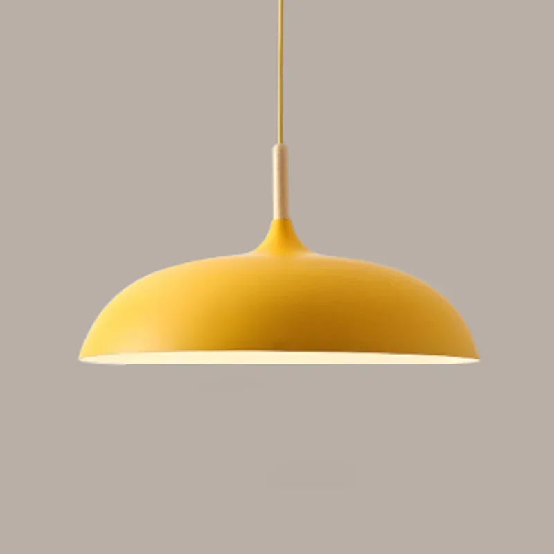 Minimalist Wooden & Aluminum Pendant Lamp for Living Room, Bedroom, Study & Corridor