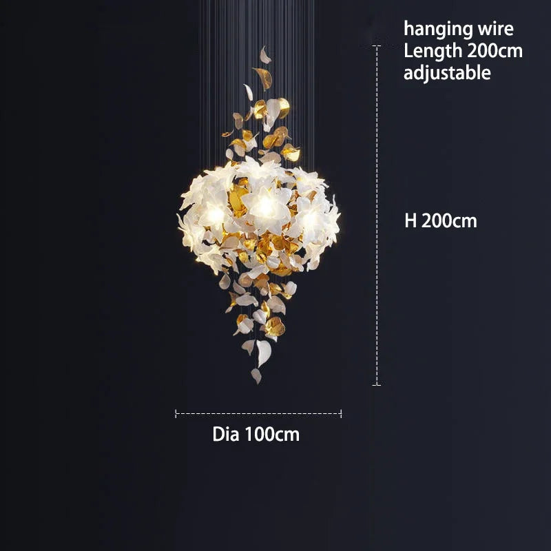 Crystal Flower Luxury Chandelier for Home Decor