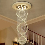 Double Spiral Crystal Chandelier: Luxurious K9 Crystal Lighting for Hotels and Villas